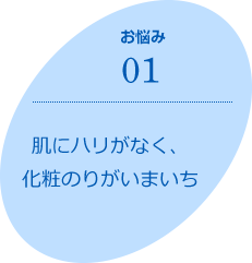 お悩み01　肌にハリがなく、化粧のりがいまいち